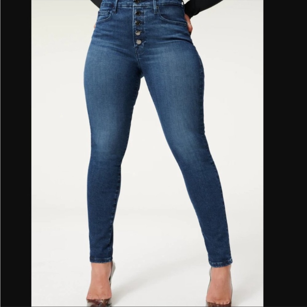 Good American Good Legs Button Fly Skinny Jeans